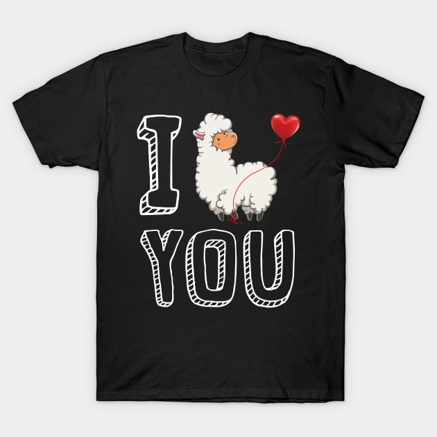 I Love You Llama Valentine T-Shirt by Danielsmfbb